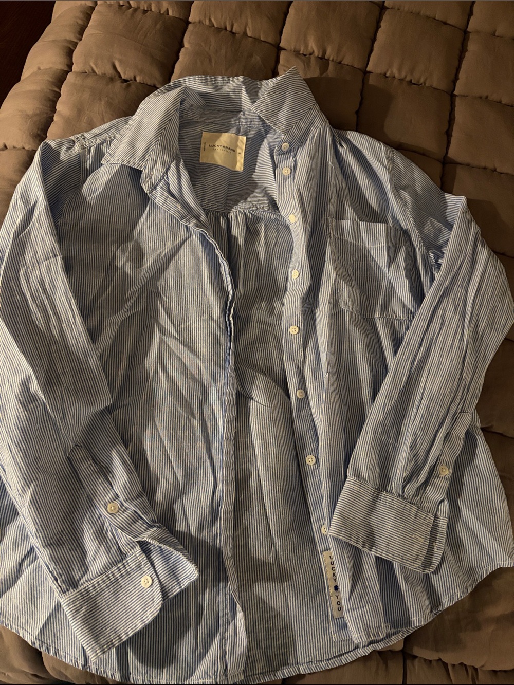 Light Blue Striped Button-Down Shirt
